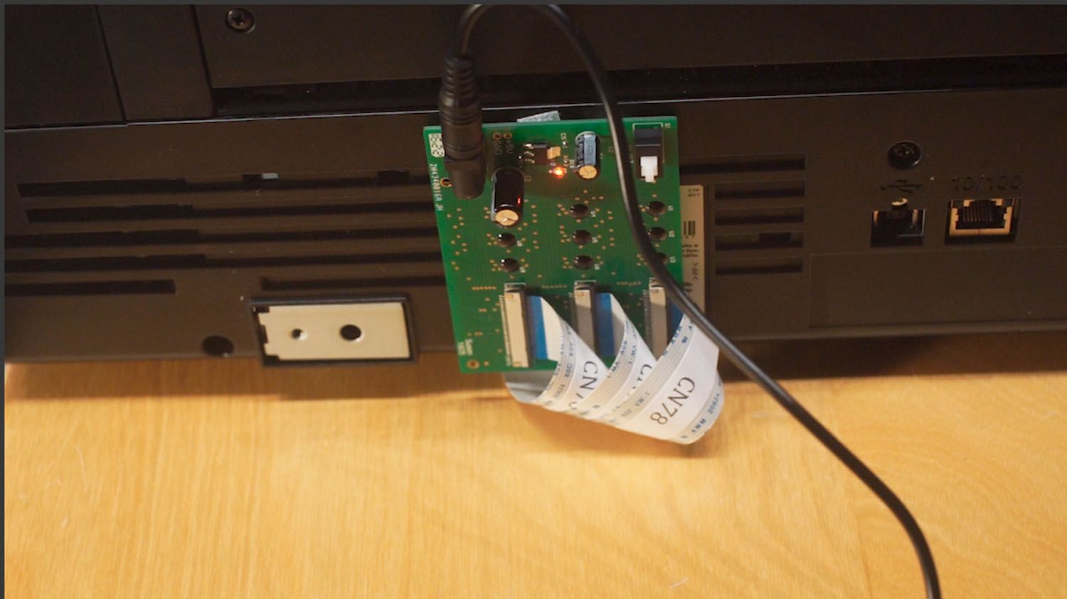 Plug in the chip decoder into a surge protector.